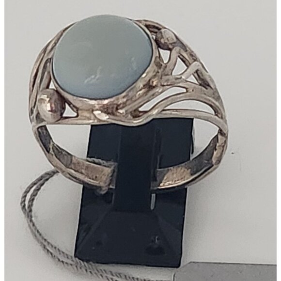 Ring Blue Chaladony Size 11 Silver 6.3 gr Jerry Fran Harr 25 mm 10 mm Stone - Picture 7 of 15